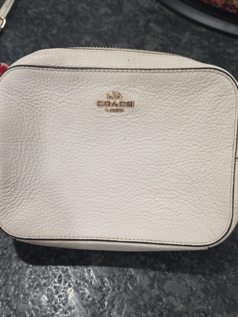 Coach Mini Jamie Camera Bag Chalk Colored Pebble Leather with Gold Hardware - Picture 12 of 12